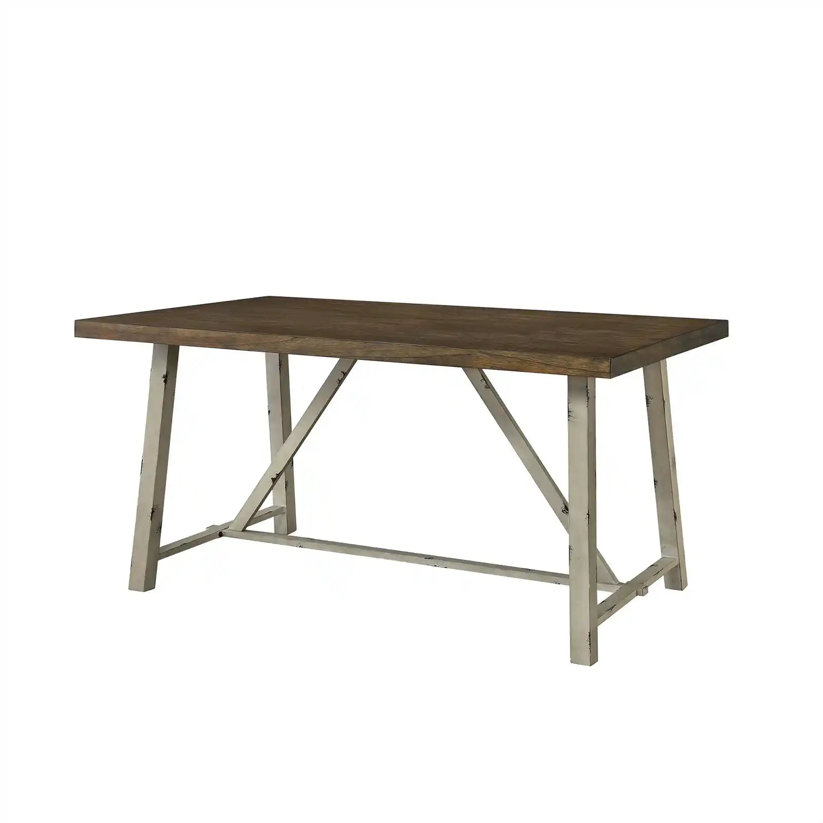 Mesa de comedor de madera y metal estilo granja 