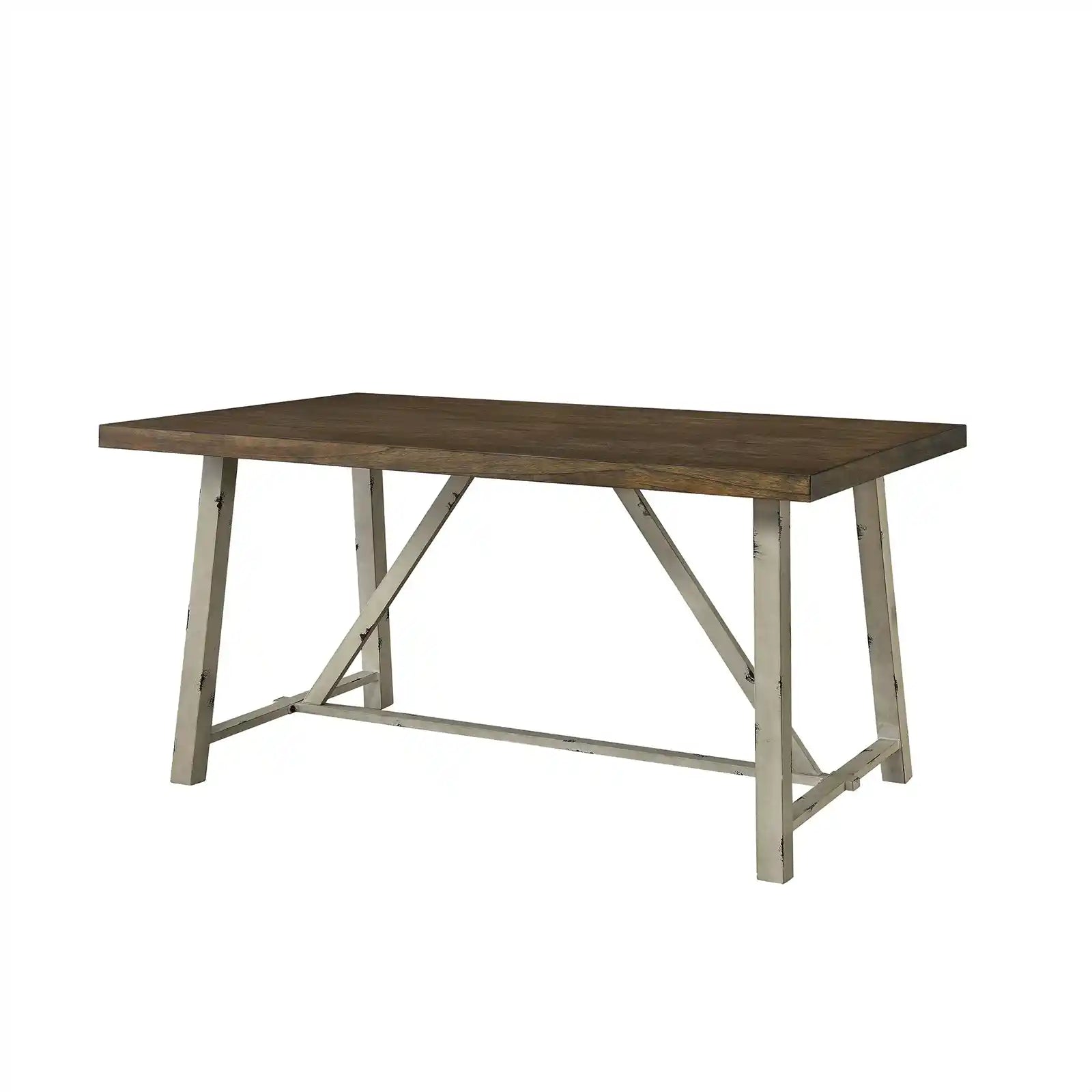 Farmhouse Wood and Metal Dining Table