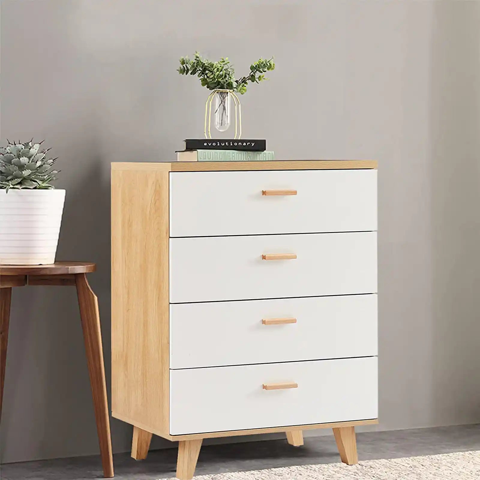 Contemporary Wood 6 Drawer Dresser , 4 Drawer Dresser