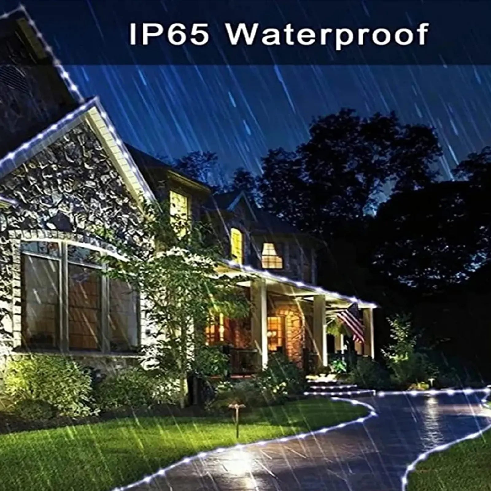 2 Pack Solar String Lights Outdoor, 200LED/75ft IP67 Waterproof 8 Lighting Modes