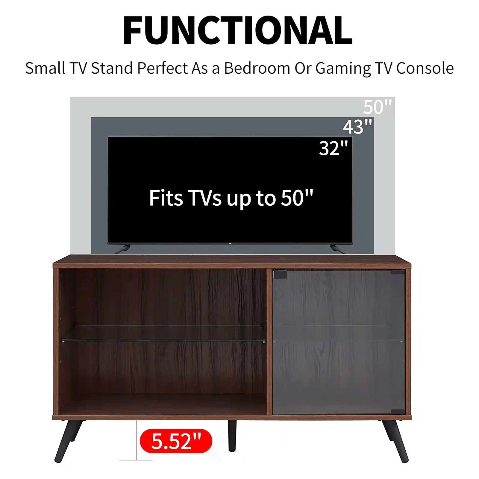 Soporte de TV moderno para TV de 75 pulgadas con luces LED, soportes de televisión para consola multimedia de centro de entretenimiento para juegos