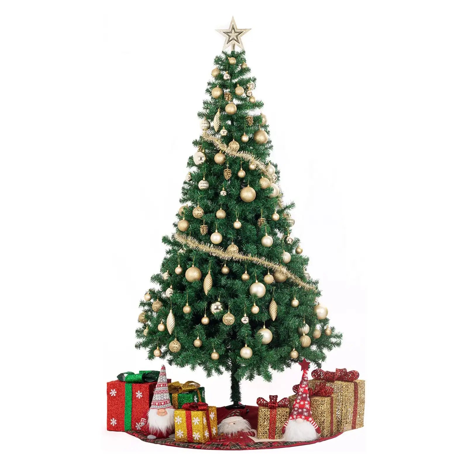 119ct Christmas Tree Ball Ornaments Set Assorted Shapes