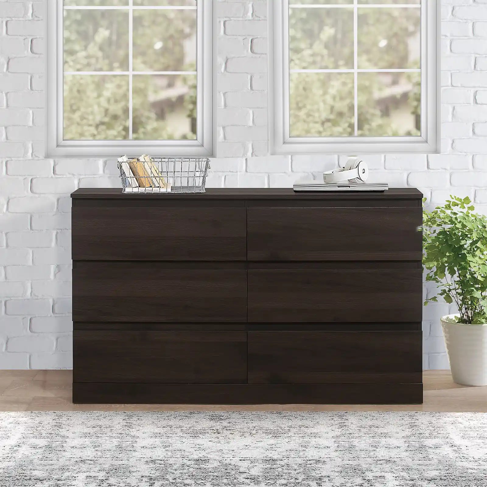 Modern 6-Drawer Horizontal Dresser