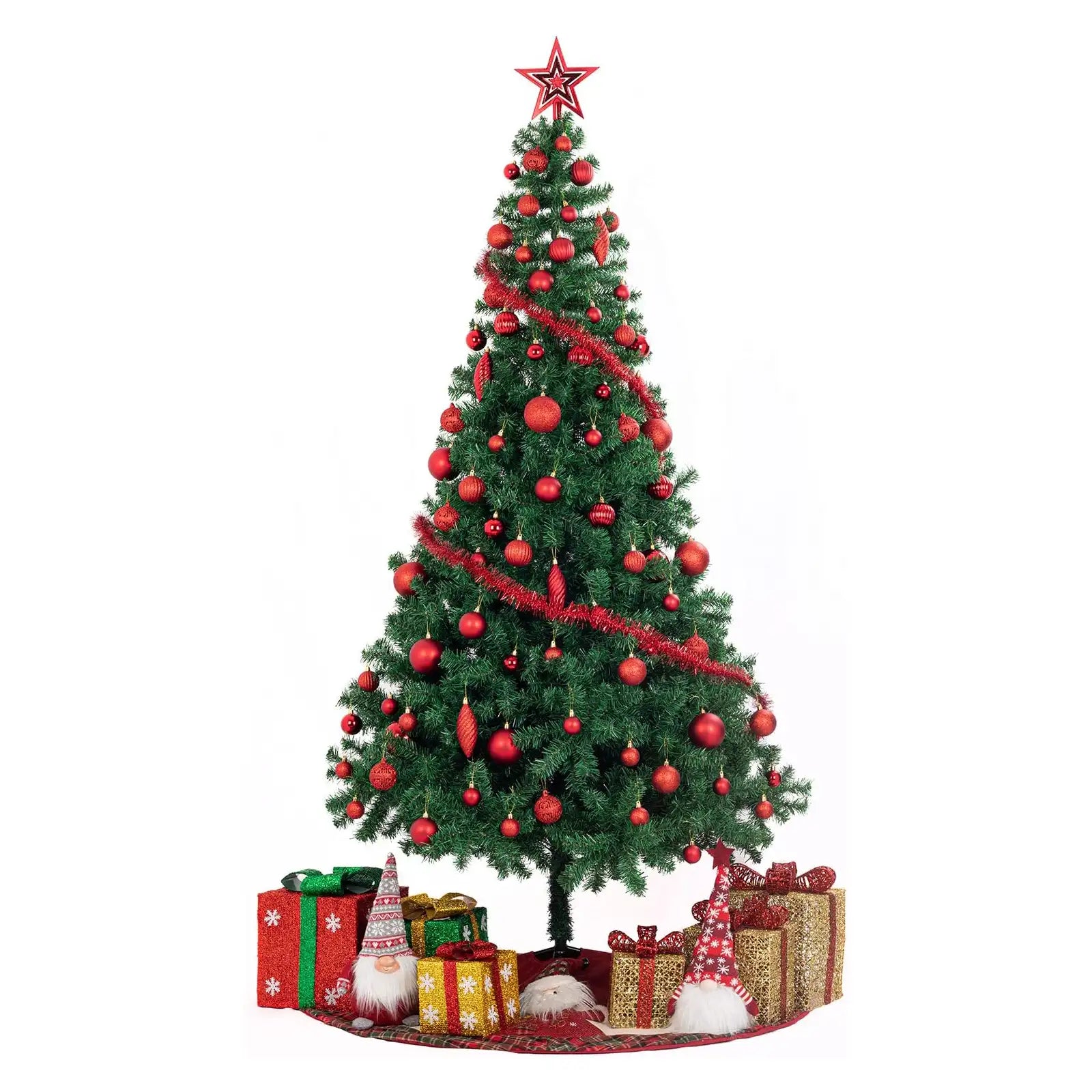 119ct Christmas Tree Ball Ornaments Set Assorted Shapes