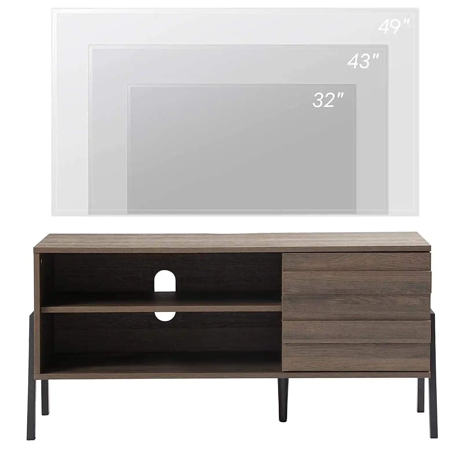 Modern TV Stand for TVs up to 75 inch Flat Screen Wood TV Console Media Cabinet with Storage