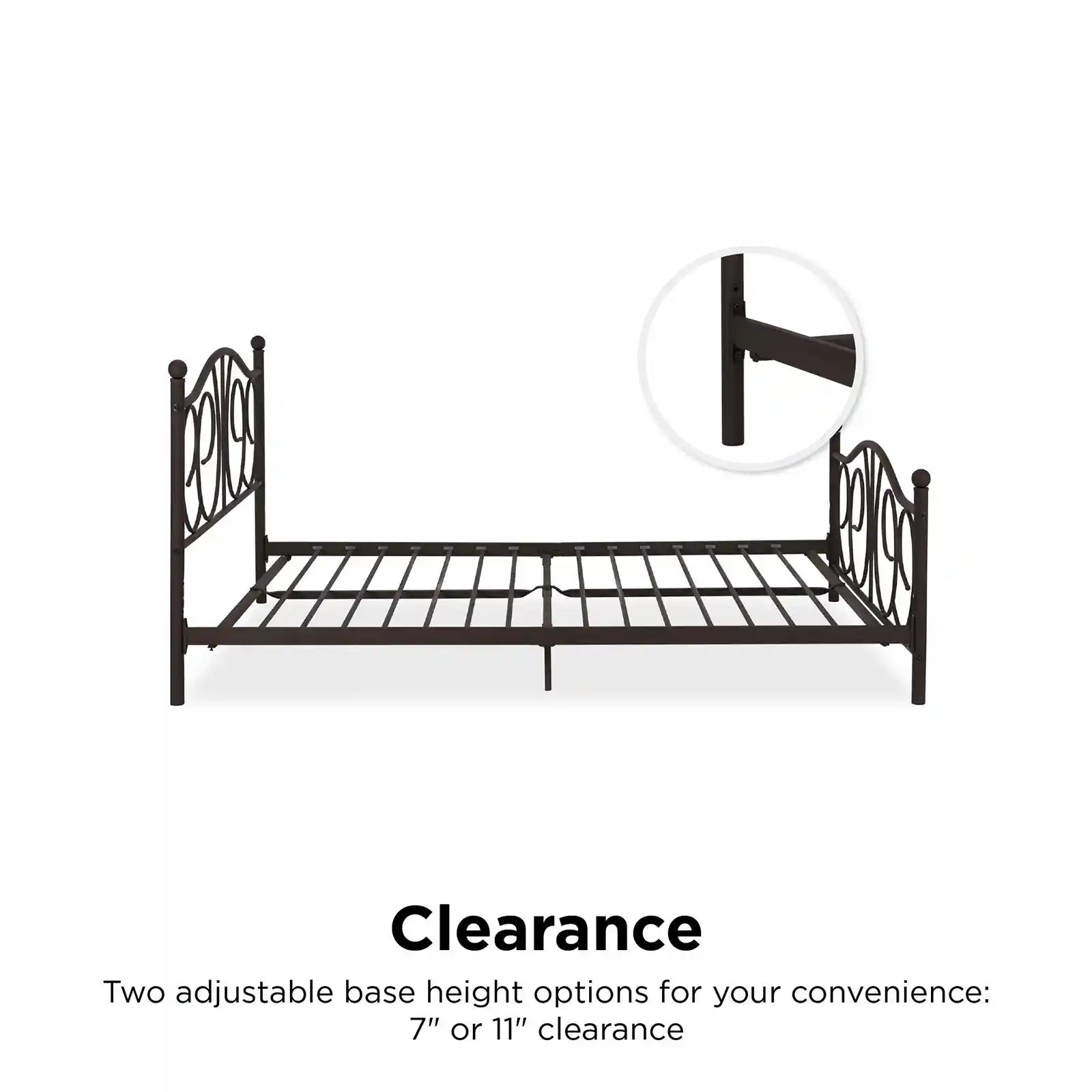 Victorian Metal Platform Bed with Adjustable Height