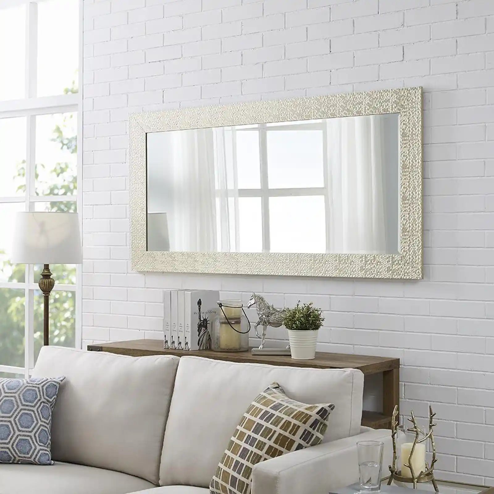 Mosaic Style Full Length Mirror, Wall Mirror, Floor Mirror, 65.5 x 31.5 Inch