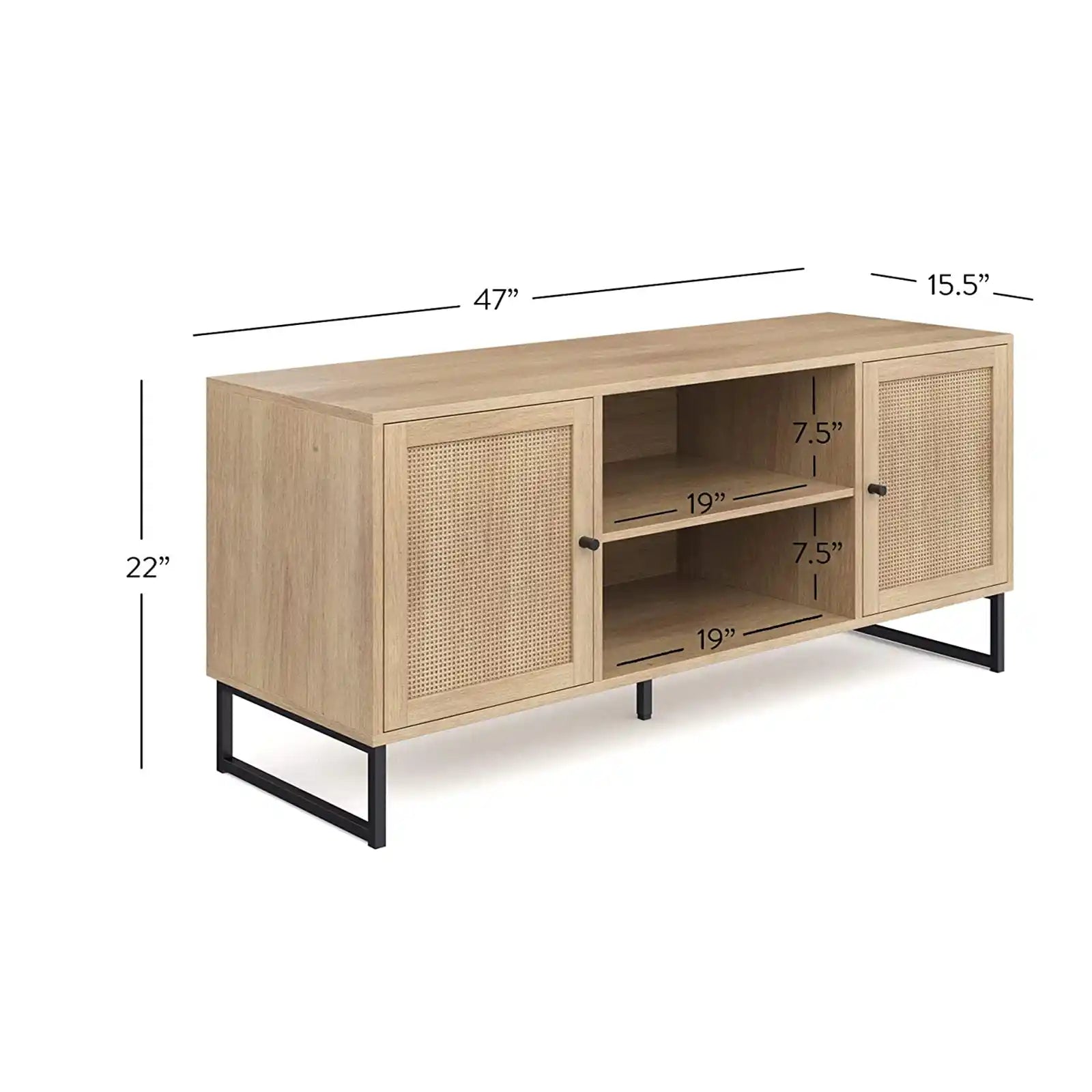 Modern Boho TV Stand Entertainment Cabinet , Console