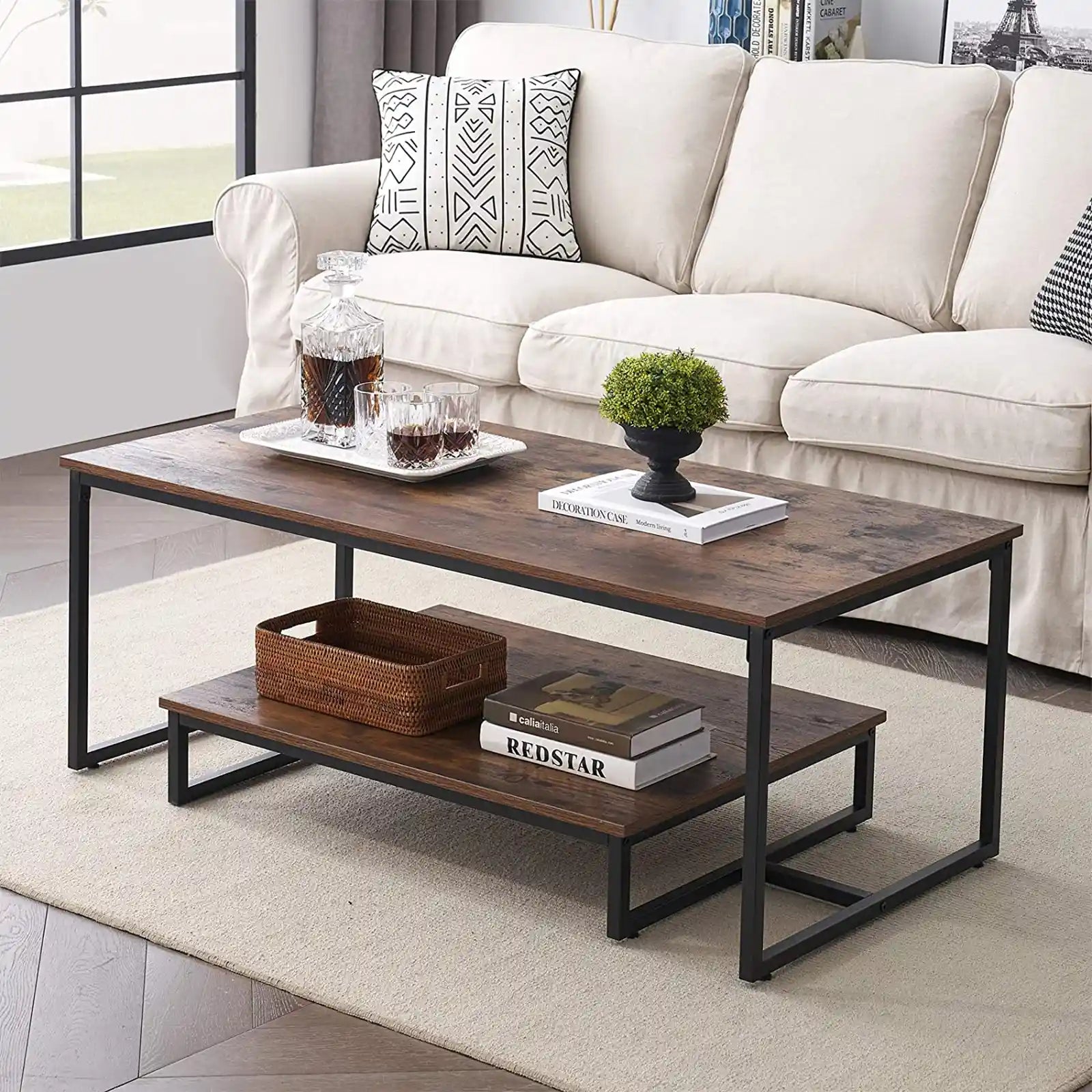 Industrial Coffee Table for Living Room