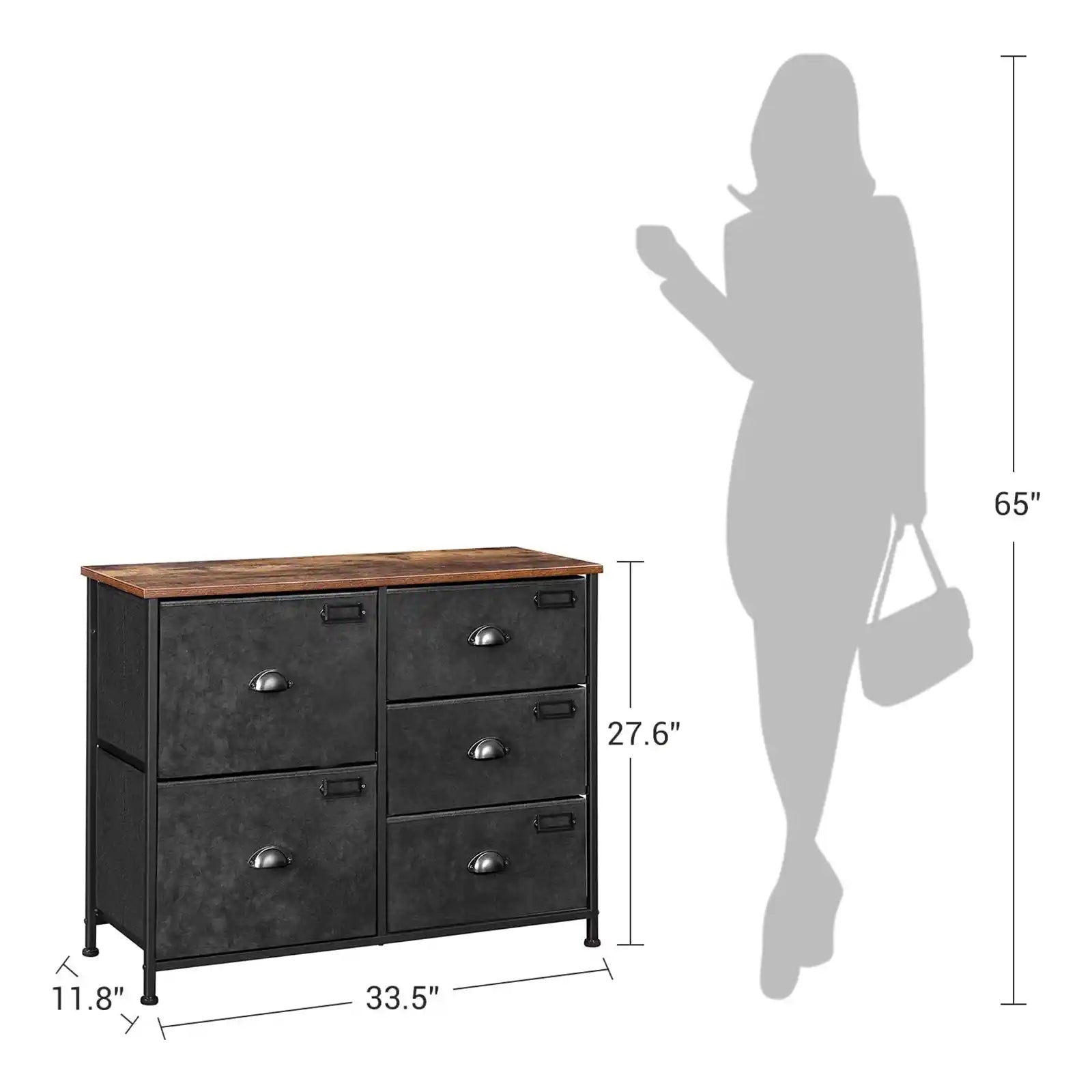 Wide Storage Dresser , 5- 6 - 8 Fabric Drawers Dresser