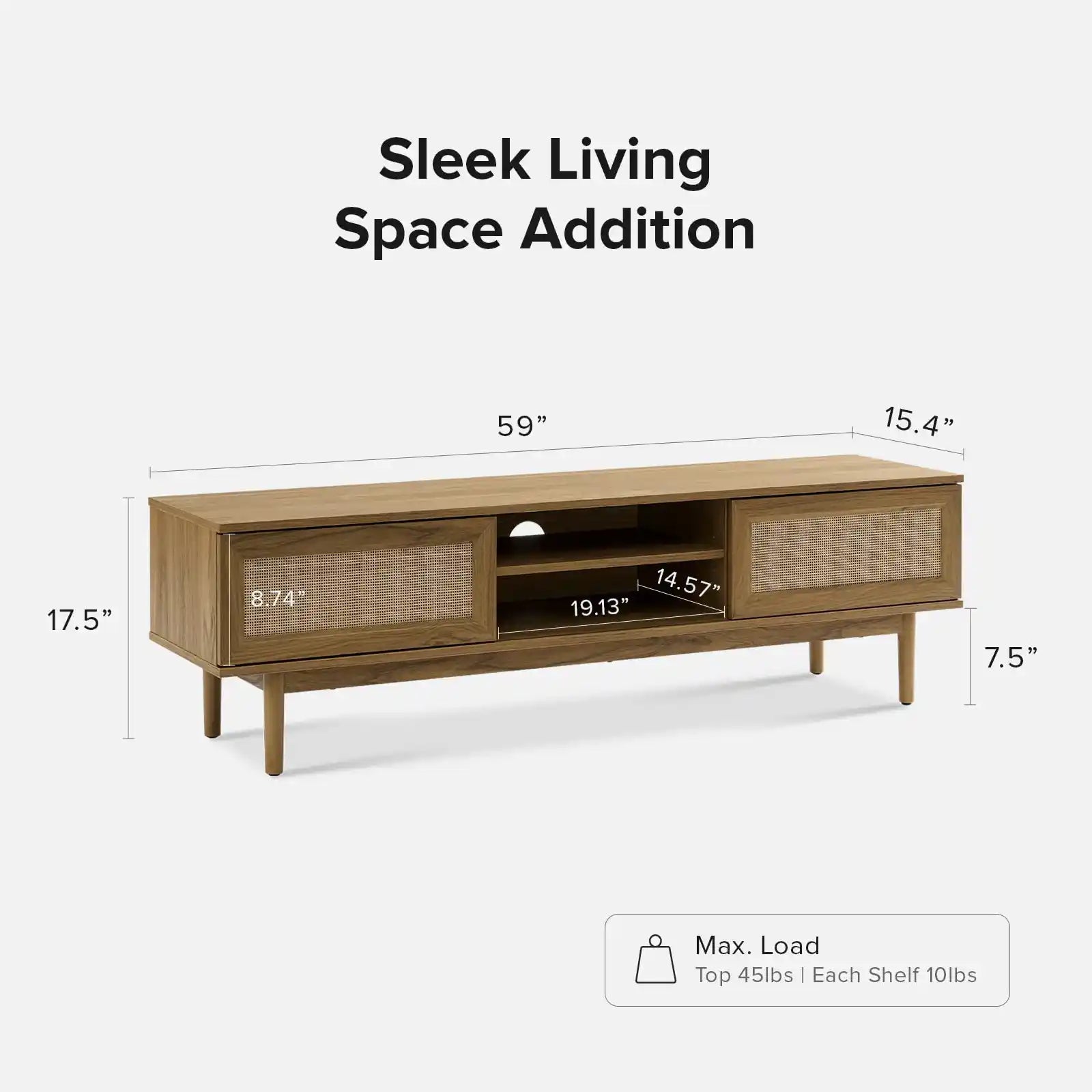 Rattan Soho 59" TV Stand + Coffee Table