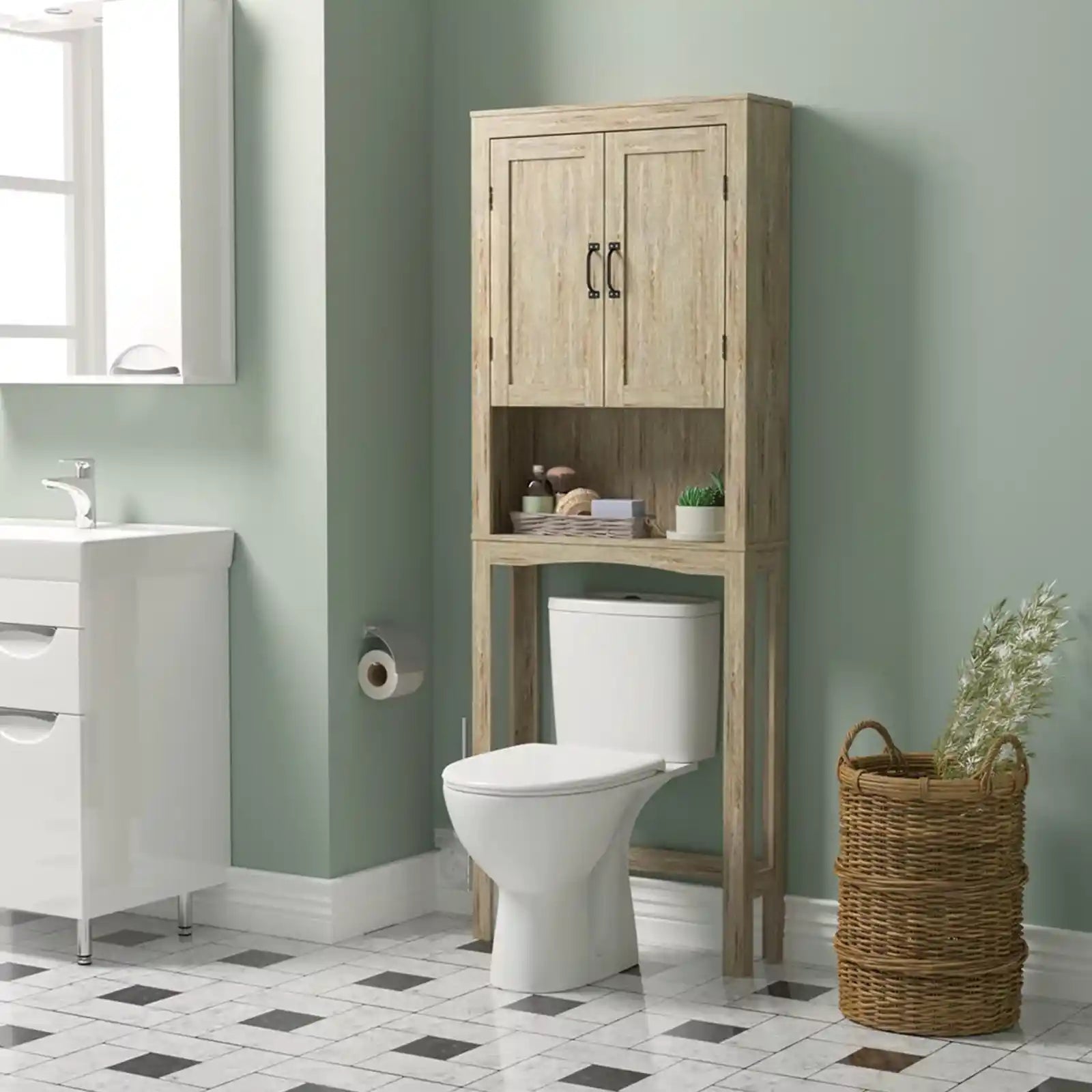 Toilet Storage , Bathroom Cabinet Organizer