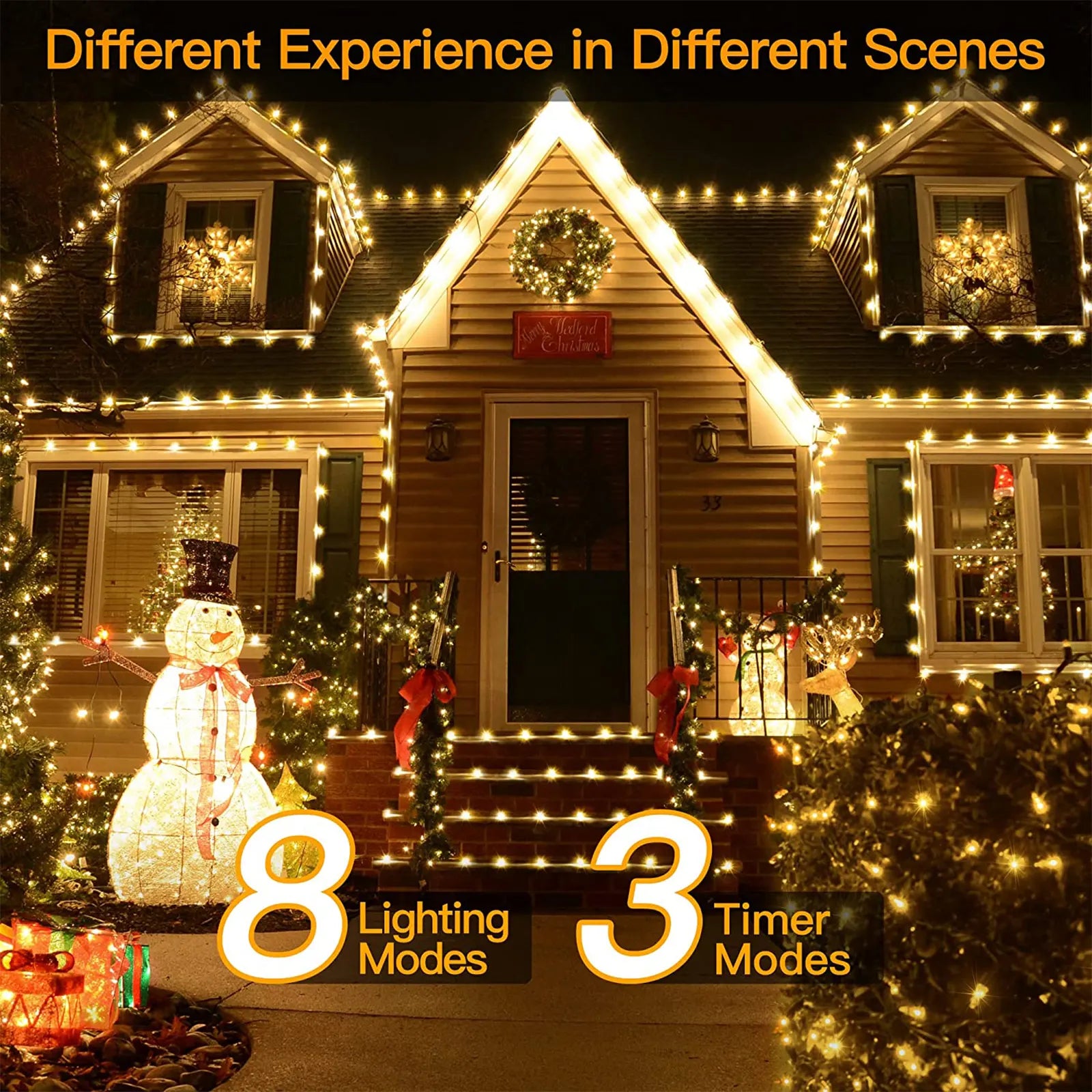 1000 LED 330FT IP67 Waterproof Plug in Christmas Tree Lights with Remote-8 Modes