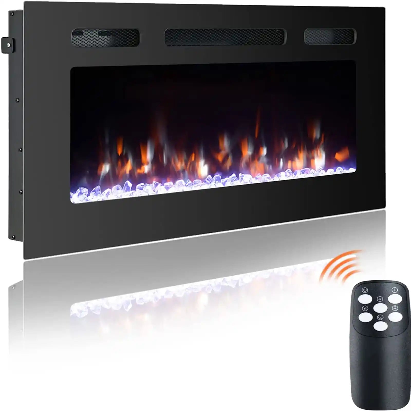 Electric Fireplace Inserts,Wall Mounted Fireplace,Led Fireplace with Logs