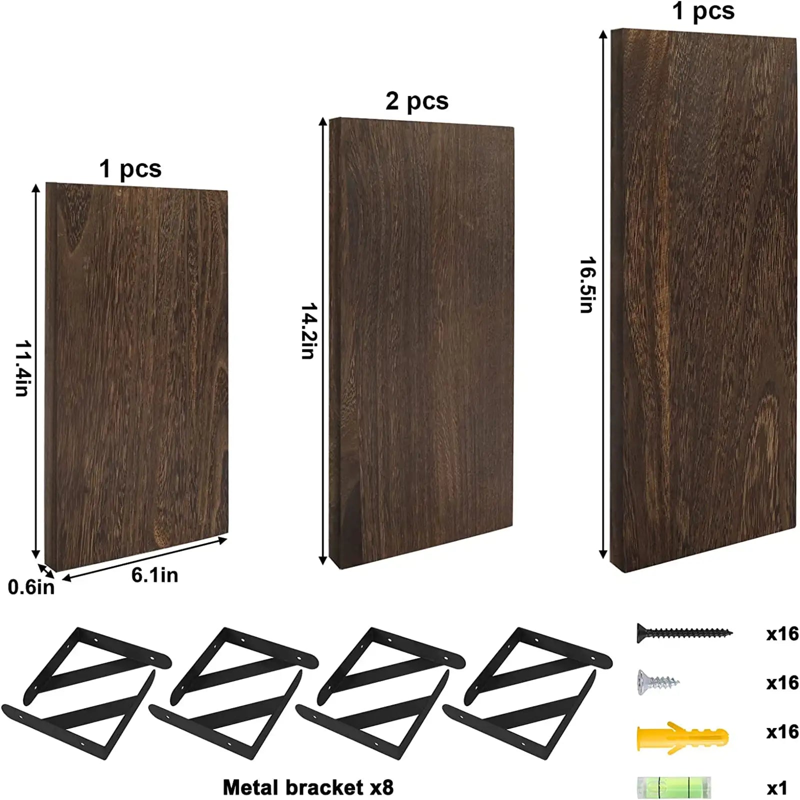 Estantes flotantes, estantes de madera rústica, 4 juegos de estantes montados en la pared para decoración de baño, dormitorio, sala de estar y plantas 