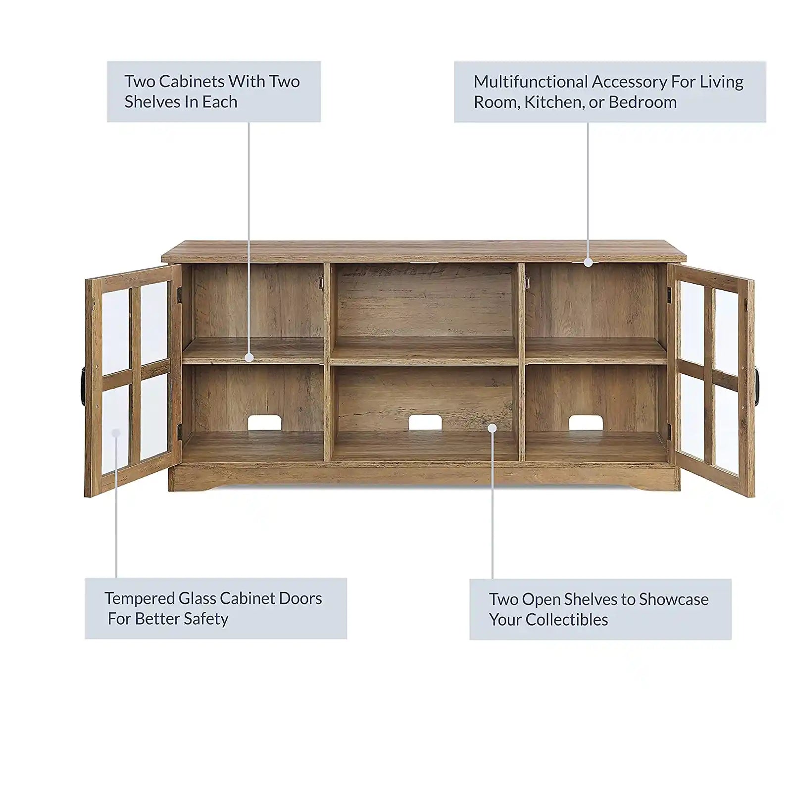 Modern 52 Inch Traditional TV Stand & Media Entertainment Center Console Table for TVs up to 60 Inch