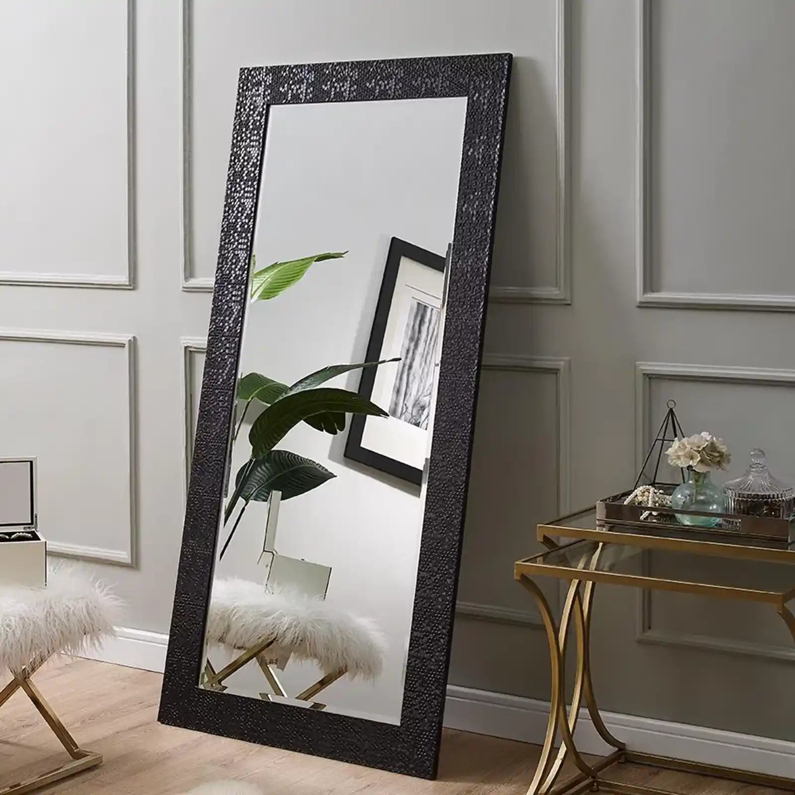 Mosaic Style Full Length Mirror, Wall Mirror, Floor Mirror, 65.5 x 31.5 Inch