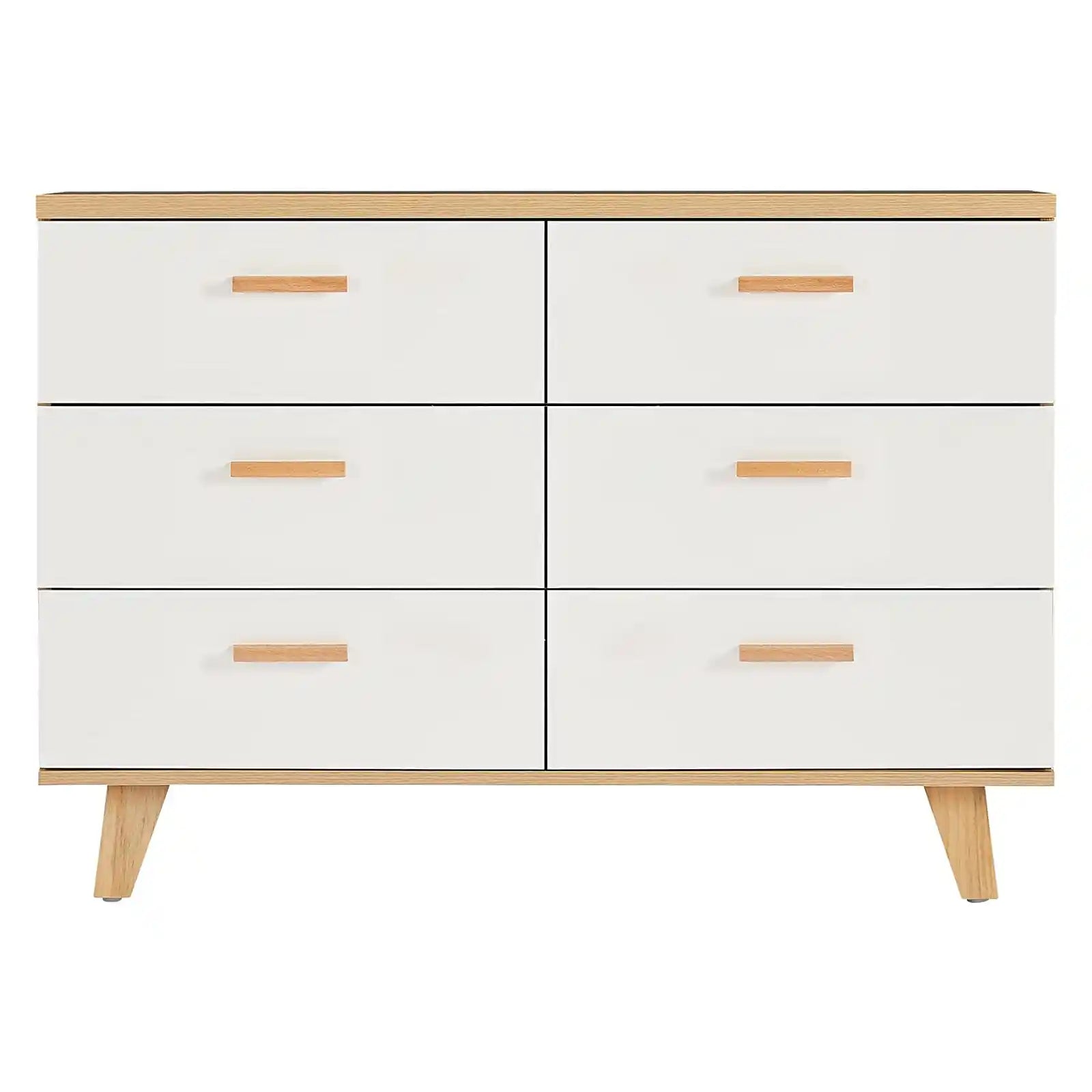 Contemporary Wood 6 Drawer Dresser , 4 Drawer Dresser