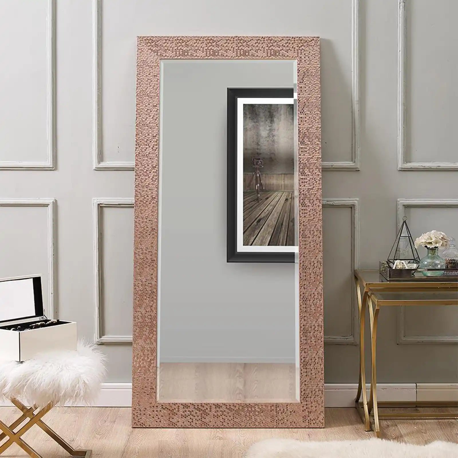 Mosaic Style Full Length Mirror, Wall Mirror, Floor Mirror, 65.5 x 31.5 Inch