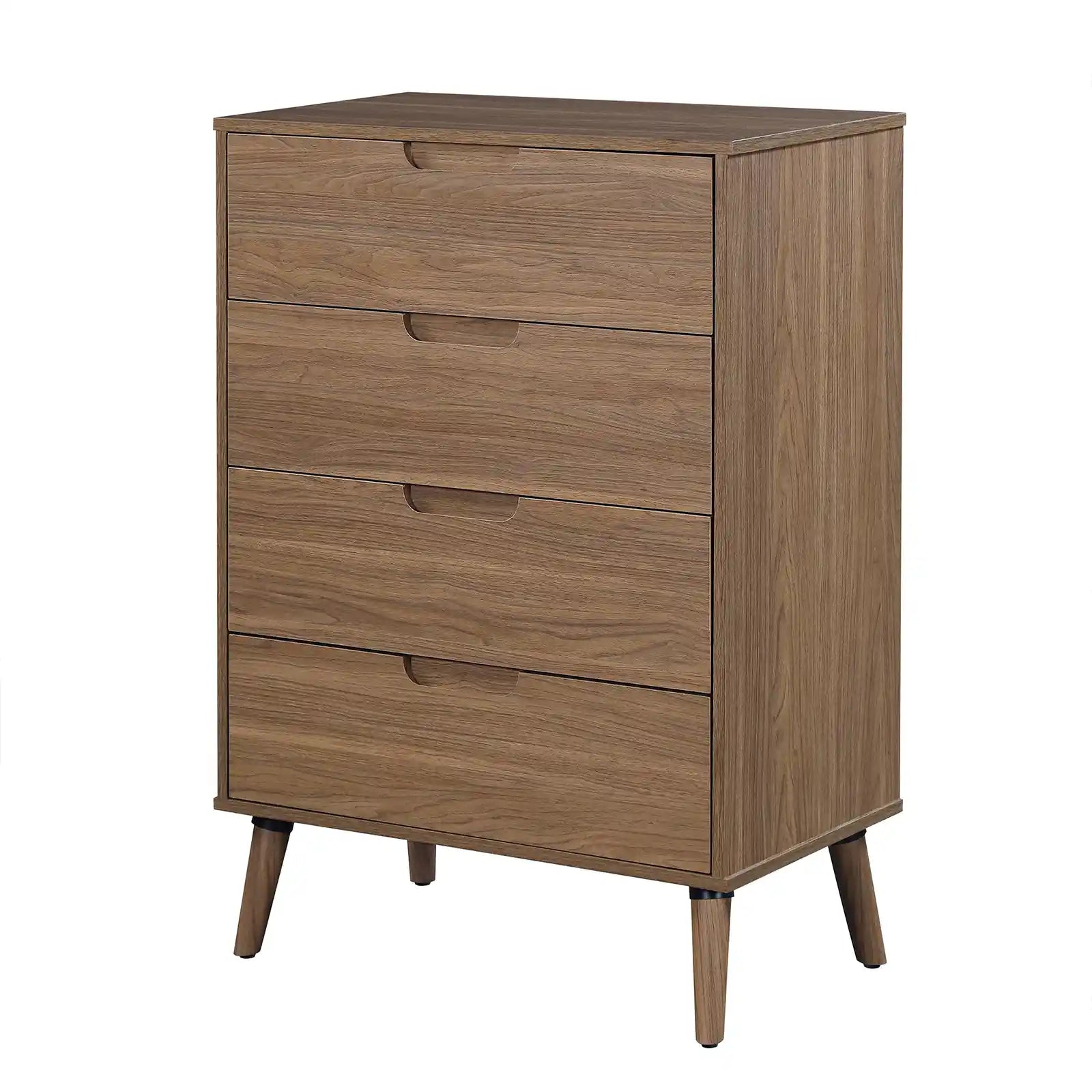 Modern 4 Drawer Dresser , Walnut