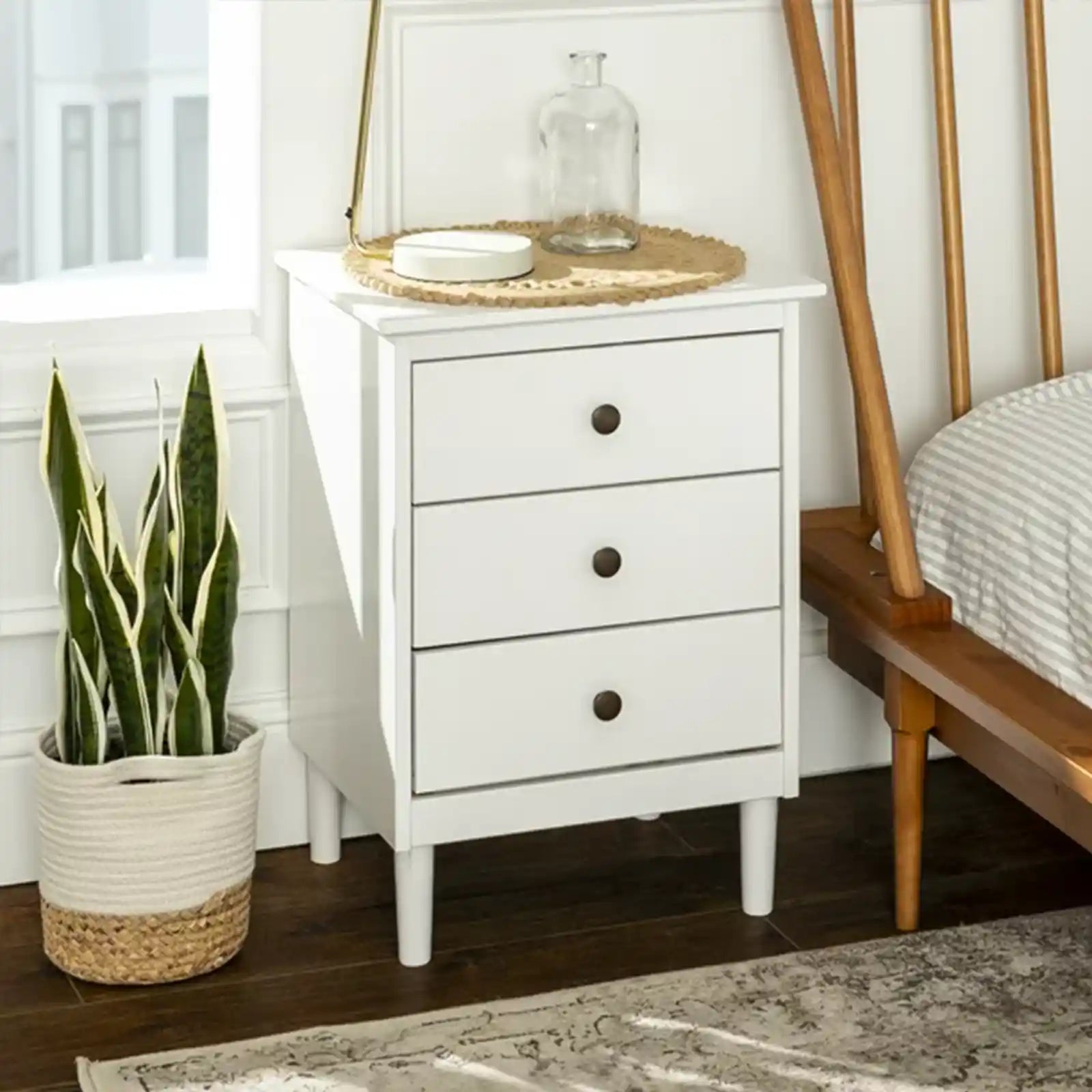 Mid Century Modern 3-Drawer Nightstand