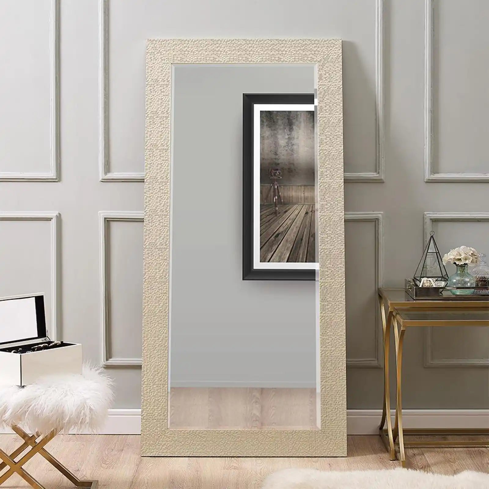 Mosaic Style Full Length Mirror, Wall Mirror, Floor Mirror, 65.5 x 31.5 Inch