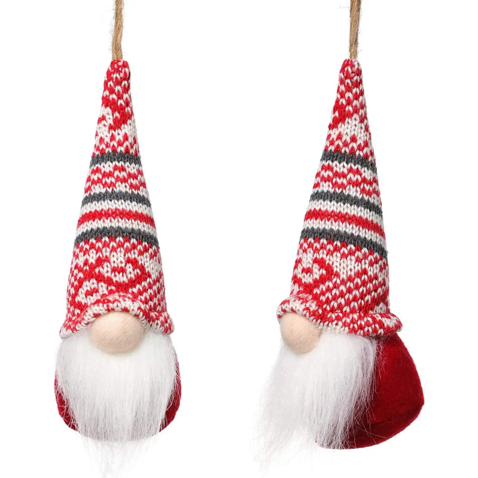 Handmade Christmas Tree Hanging Gnomes Ornaments Set of 10