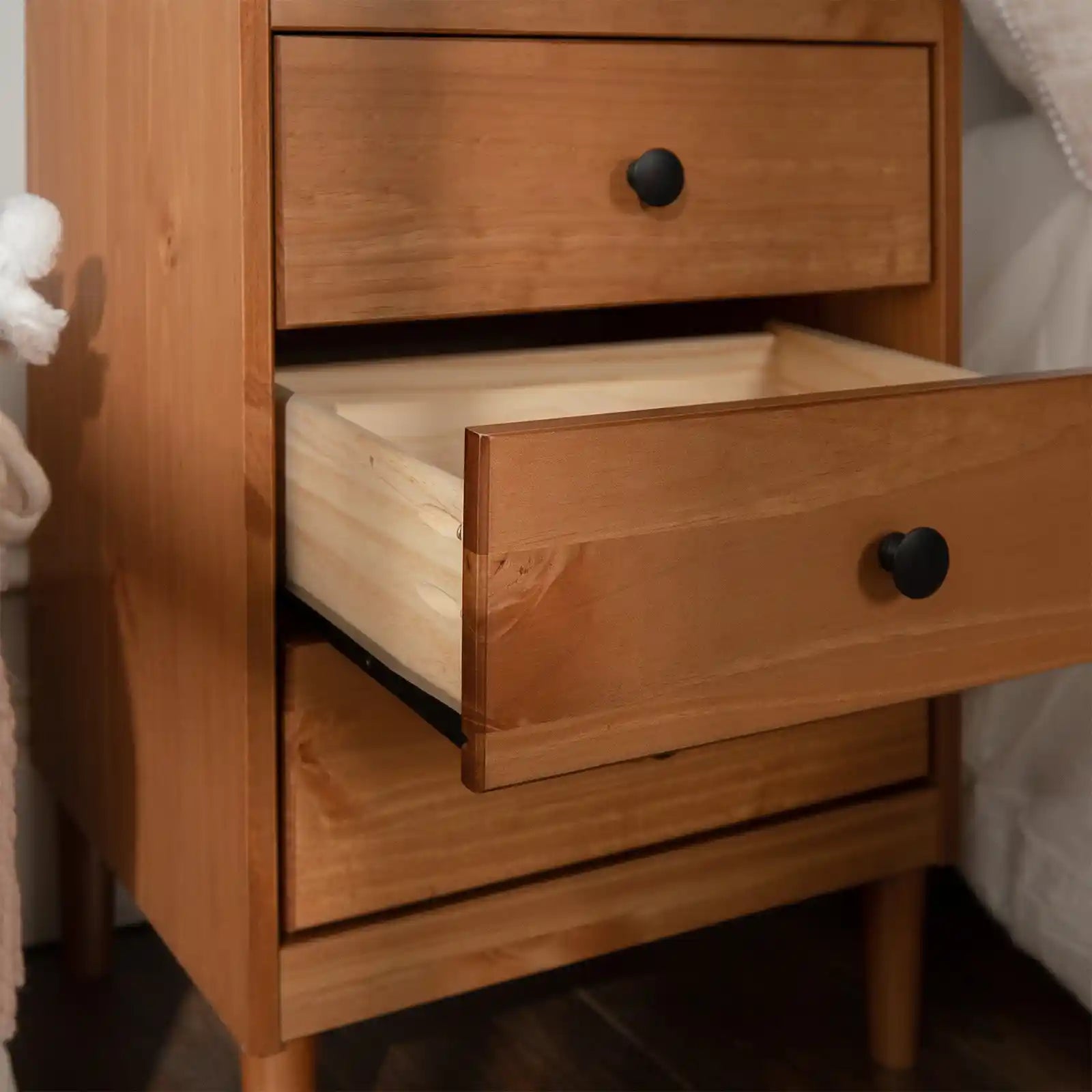 Mid Century Modern 3-Drawer Nightstand