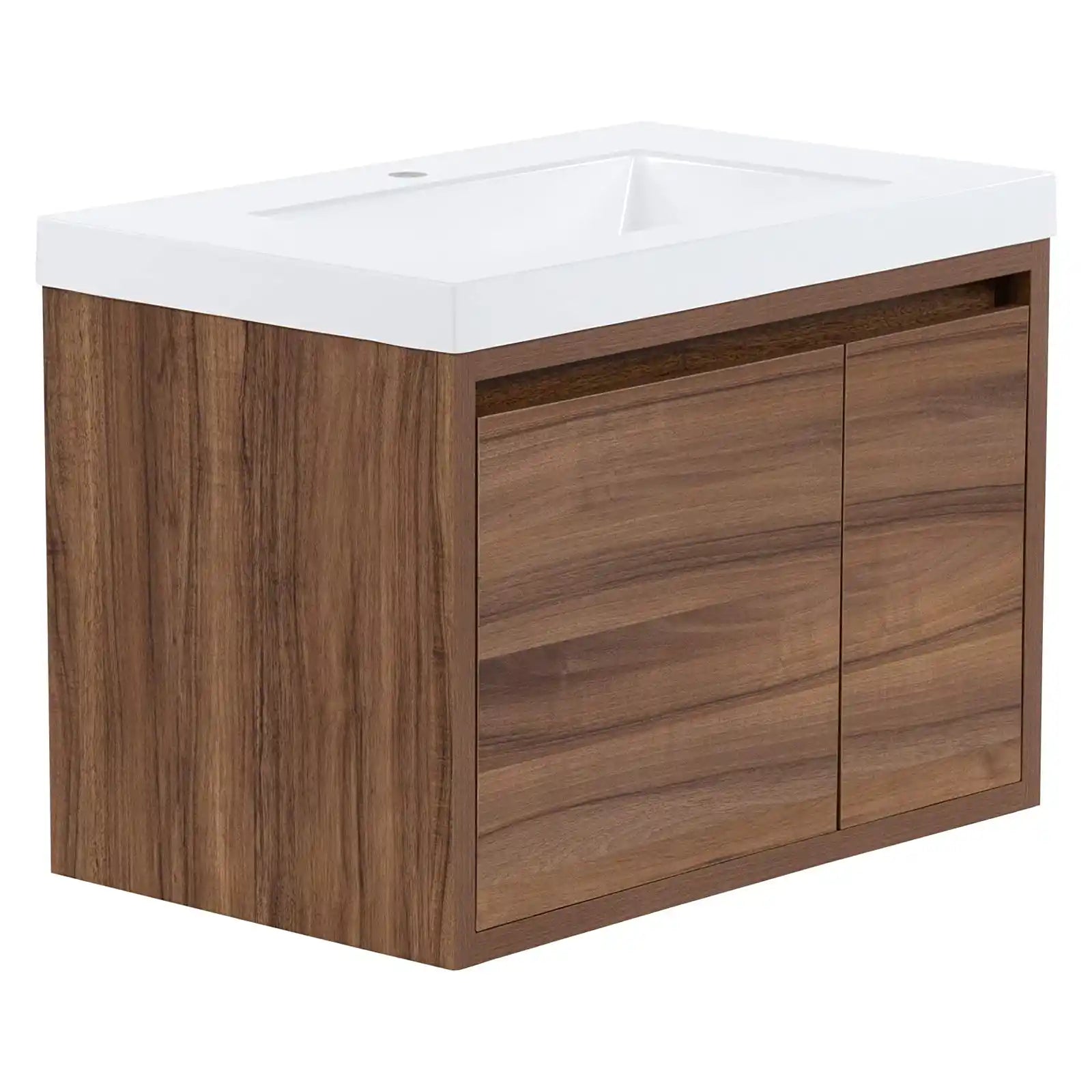 Tocador de baño de madera con lavabo 