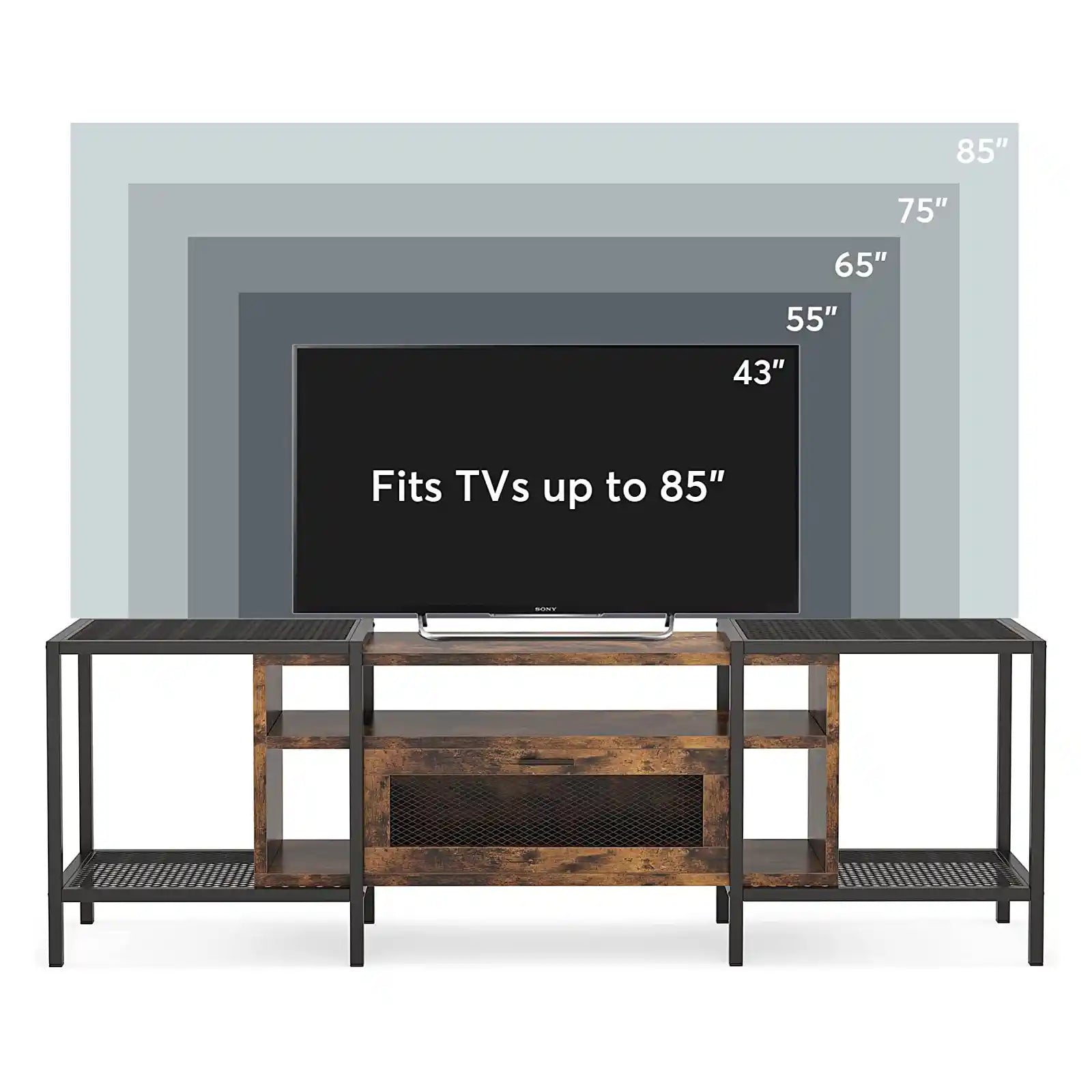 75 Inch TV Stand for TVs Up to 85 inch, Console Table Entertainment Center with Storage Cabinet