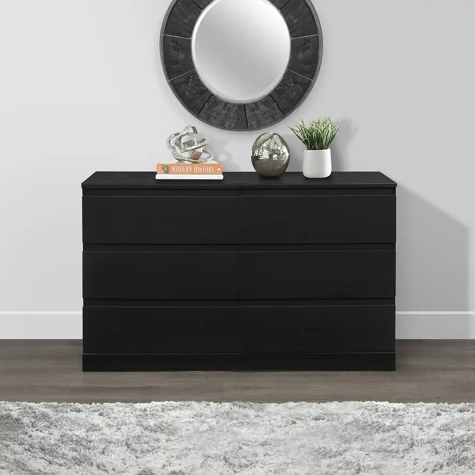 Modern 6-Drawer Horizontal Dresser