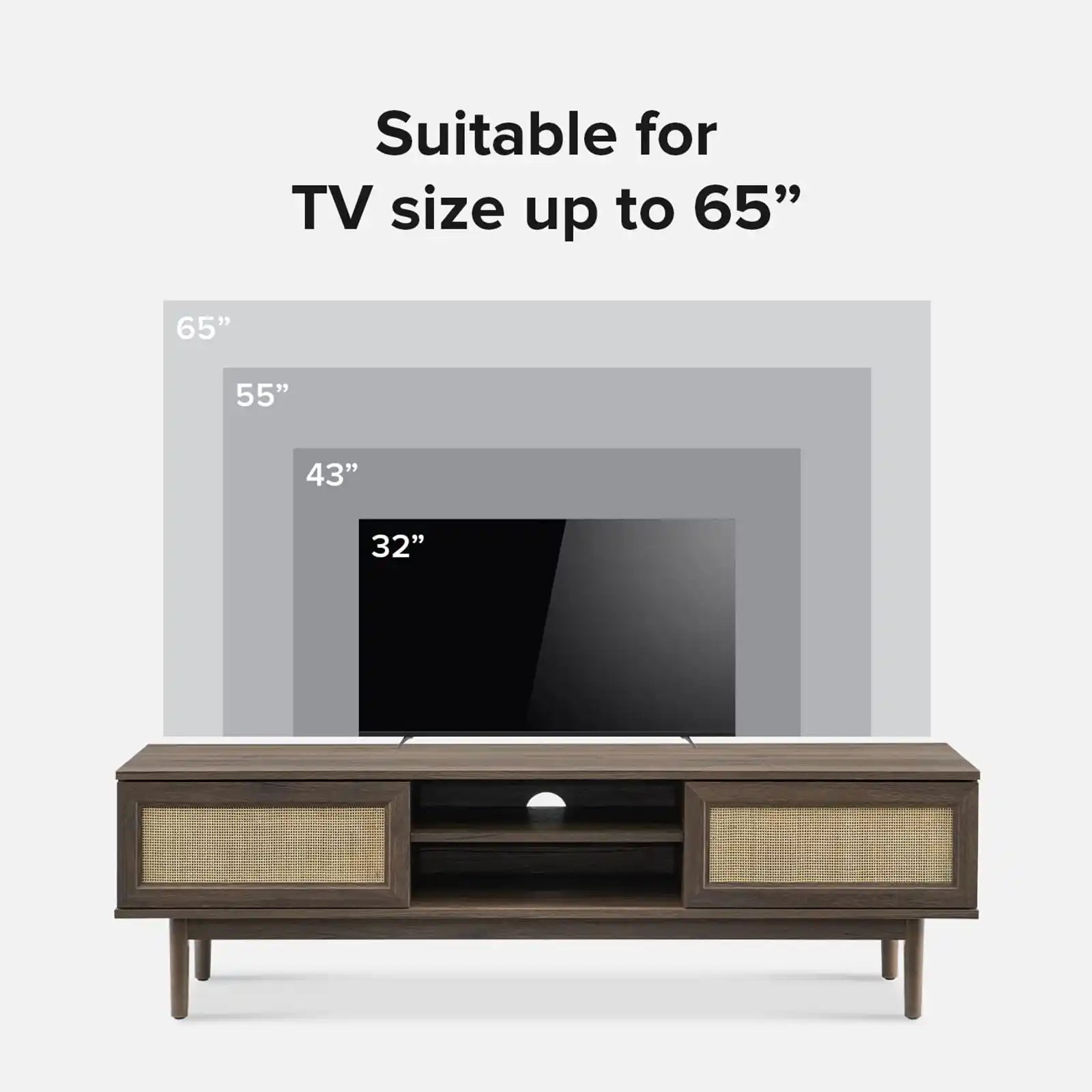 Mueble para TV Soho de ratán de 59" + mesa de centro 