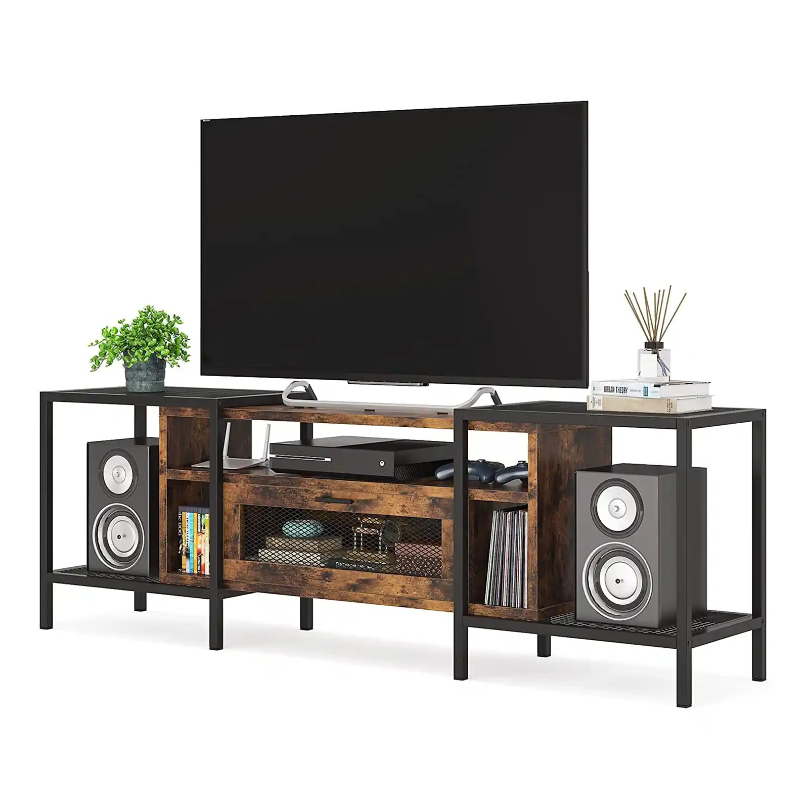 75 Inch TV Stand for TVs Up to 85 inch, Console Table Entertainment Center with Storage Cabinet